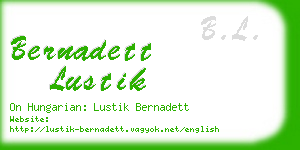 bernadett lustik business card